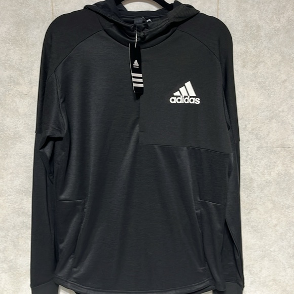 NWT Adidas performance Hoodie black size medium men’s #121302723 - Picture 3 of 14